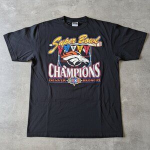 Vintage 1997 Denver Broncos Super Bowl Champions Black Graphic Tee